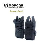 Taktisk jaktbekämpning Armor Fiber Optisk Backup Sevärdheter Nylon Fram och Bak Folding Sight Set 20 mm Rail