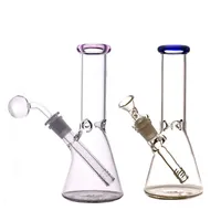 8 Inches Big Glass Beaker Bong Thickness Glass Wall Super Heavy Water Pipes With 14.4 mm Male Glass oil burner pipe and tobacco Bowl