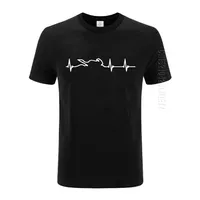 Hommes t-shirts Électrocardiogramme de Cœur de la moto Joueurs de la moto Summer drôle Crund Col Coton T-shirt surdimensionné masculin 210707