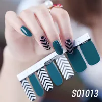 1Sheet Koreanische Polnische Streifen DIY Wasserdichte Wraps Gemischte Muster Voller Patch Klebstoff Für Frauen Nail art Aufkleber