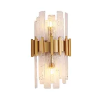 Art Deco Glass Wall Lights Modern Bedroom Lâmpada AC110V 220V Gold El Corredor Feltures Lamps