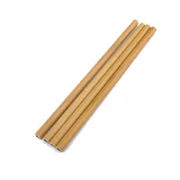 Buena calidad 20 cm reutilizable color amarillo pajitas de bambú ecológico amistoso artesanal paja natural para beber