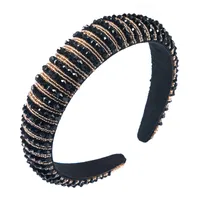 DHL Lüks kadın Tam Kristal Rhinestone Sünger Süslenmiş Yastıklı Kafa Kız El Yapımı Boncuklu Hairband Mücevherli Saç Aksesuarları