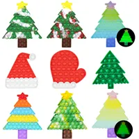 Рождественская елка Декомпрессионная игрушка Push Bubble Fidget Детский аутизм нуждается в антистрессовой игровой доске для детей Взрослые семейные интерактивные игрушки