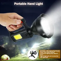 Inne LED Light Latarka USB Rechargeable Refargent Wodoodporny Reflektor z Podstawowym Light Light Latarn Hand Held Flood
