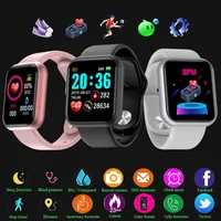 Y68 D20 Smartwatch Fitness Armband Bloeddruk Hartslag Monitor Stappenteller Cardio Armband Mannen Dames Smart Horloge voor iOS Android # 012