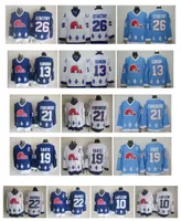 Vintage CCM Quebec Nordiques Hockey-Trikots 21 Peter Forsberg 19 Joe Sakic 13 Mats Sundin 26 Peter Stastny 10 Lafleur 22 Marois Retro Jersey