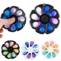 Push it Fidget Toy Eight-leaf Flower Finger Top Rodent Pioneer Bubble Music Decompression Toys a00