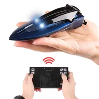 Electronics Robots 2.4g wireless mini remote control speedboat with light charging remotes control boat children's electric simulation model toy