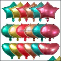 Balloon Novelty Gag Toys & Gifts 18Inch Laser Metallic Star Heart Foil Balloons Wedding Baby Shower Birthday Party Decor Helium Inflatable G