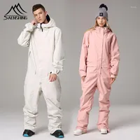 한 조각 스키 정장 여자 남성 방수 스노우 보드 자켓 Jumpsuit 스노우 산 스키 겨울 따뜻한 couples1