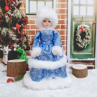 Süße stehende Weihnachtsmann-Puppe Weihnachten Figuren Kugeln Urlaub Dekorationen Puppen Geschenk für Kinder Kinder Spielzeug singen und Tanz G0911