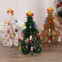 Décorations de Noël Arbre créatif Tree Handmade DIY Stéréo Scène en bois Scène en bois Décor Ornements Kids Cadeau