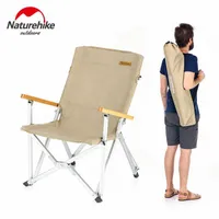 NatureHike pliant chaise de camping en alliage d'aluminium extérieur dossier de pêche durable petit avec sac de rangement pique-nique randonnée pédestre meubles de camp