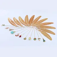 Metal Feather Bookmark Key Shell Snowflake Pendant Classical Chinese Style Creative Brass Christmas Gifts Learn Hard Desks