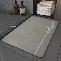 Moderne eenvoudige badmat antislip kamer tapijt deurmatten toilet ingang waterabsorptie matten kamer sneldrogen 210607