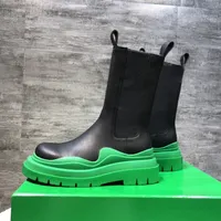 2022 Dernières femmes bottes Botega Storm Pneus Up Up Chunky High Boot Real Cuir Chaussures Crystal Outdoor Chaussures de Designer Bottega Platform Zoom K1RT #