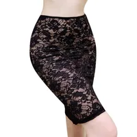 스커트 여성 숙녀 꽃 패턴 파티 클럽웨어 See-Through 레이스 탄성 허리띠 스커트 underskirt