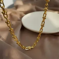 Choucong ins marca top vender u estilo colar de ouro 18k preencher de ouro de alta qualidade mulheres homens link cadeia colares presente
