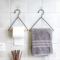 Toiletpapier Houder Driehoek Roll Plank Tissue Opbergrek Hout Metalen Combinatiehanddoekenrek Weefsel Badkamer Opslag