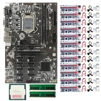 Motherboards B250 BTC Mining Motherboard With 12 Pcs 010-X PCIE Riser Card+1 G3900 CPU+2 DDR4 RAM LGA1151 DIMM GPU