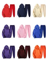 21 Renkler Erkekler Kadınlar Sis ES Tasarımcısı Artı Kadife Hoodies Eşofman Setleri Tişörtü Spor Suit Kıyafetler Yüksek Kazak Kazak + Uzun Pantolon Hoodie Giyim