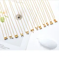 Gold Silver Stainless Steel Star Zodiac Sign Necklaces 12 Constellation Pendant Women Chain Necklace Men Jewelry gift