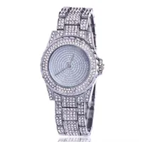 Wristwatches Luxury Diamond-Studded Stal Band Watch High End Fashion Para Zegarki Quartz Factory Hurtownie Hip Hop Nadgarstek