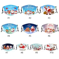 Xmas Party Masks Kid Adults Reusable Adult Kids 3d Print Santa Claus Fun Protective Christmas Mouth Fabric Face mask479o5296