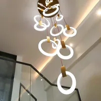 Лофт потолочный люстра современный кулон светло-декоративный светодиодный лампа дома гостиная северное стиль лестничного освещения