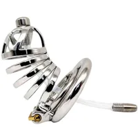 NXY Chastity Urządzenie ze stali nierdzewnej z silikonowym cewnikiem moczowym Anti upadek pierścień Penis Lock Control Produkty 0314
