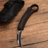 爪ナイフアルミハンドルアウトドアキャンプハイキング戦術的戦闘狩猟自動カランビットナイフ