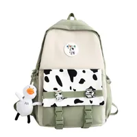 Backpack Cow Print Nylon Mochilas Escolares Para Adolescentes Grandes Rugtas Dames Zaino Scuola Sac À Dos Fille Green Women