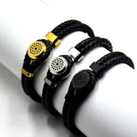 Promotion - Bracelets en cuir tissé noir classique de luxe MTB Branding Français Mens Homme Homme Bijoux Charme Bracelets Pulseira comme cadeau d'anniversaire