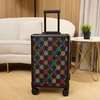 2022 Женщина мужской чемодан классический путешествия багаж с колесами комплекты сумки дизайнер высочайшего качества психоделические большие чемоданы для мужчин женские тележки двойные G