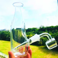 Курение стекла Bong Водопроводная труба воска нефтяной горелки Бутылка из стеклянной стеклянной бутылки с 14 мм кварцевый парень гвозди
