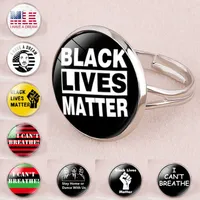 9 Stil Siyah Hayatlar Madde Yüzükler Ben Nefes alamıyorum Protesto Açık Parmak Yüzük Ayarlanabilir Kişilik Yüzük Takı Toptan