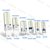 Lâmpadas LED Luz de milho G9 G4 1.5W 3W DC12V AC220V SMD3014 Lâmpadas de silicone para Crystal Chandelier Pingant EUB