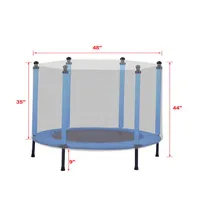 Trampolines pour enfants pour les tout-petits avec trampoline en bas âge de 48in net avec boîtier mini trampoéline intérieur bleu A13