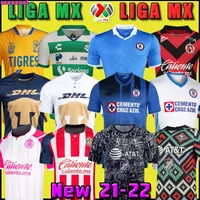 21 22 Club America Cruz Azul Soccer Jersey 2021 2022 Guadalajara Chivas 115e Tijuana Unam Tigres Accueil Troisième Liga MX Football Shirts Santos Laguna Mexique Thaï
