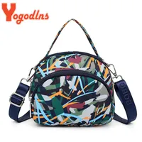 أكياس مسائية Yogodlns عارضة الطباعة حقيبة الكتف الإناث حرب النايلون متعدد جيب رسول حقيبة صغيرة crossbod بيع حمل