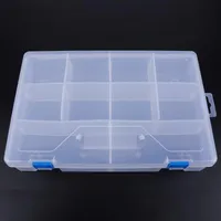 Bolsas de jóias, sacos 29,5 × 20 × 6cm Grande 10-compartimento Drop-prova transparente clamshell destacável caixa de plástico PP adequado para armazenamento