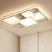 Taklampor rektangel modern ledd för vardagsrum sovrum studie vit eller svart 95-265v fyrkantig lampa med rc