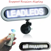 DC12v led Car Display Board Remote Control Courtesy led Sign for Car Taxi Bus (White Message) pixel 12x72