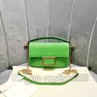 Designes Bags Womens top 7A quality coin purse Genuine Leather green sheepskin f letters embossed Purses chain shoulder crossbody mini baguette bag