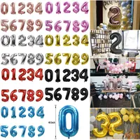 Party Decoration YONGSNOW 1Pcs Aluminum Foil Number Balloons Pink Black Red Gold Blue Silver Rose Baby Shower Birthday Wedding Decor