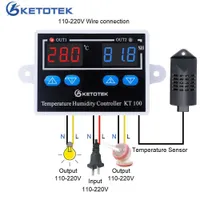 KT100 Dijital Termostat Nem Kontrolörü Yumurta Kuluçkacı Sıcaklık Nem Kontrolörü 10A Doğrudan Çıkış Higrometre Kontrolü 210719