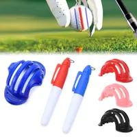 1 set palla da golf triplo track 3 line-marker cromato stencil + 2pcs pennarello penna da golf-mettering posizionamento ausili all'aperto strumento da golf-sport