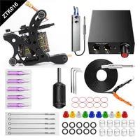 New Beginner Tattoo Machine Kit Strumento per fodera professionale Solia con aghi a pedale Solong Grips Tips Starter Kit Tattoo Gun A15