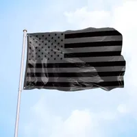 Toda la bandera americana negra 3x5 FT USA Blackout Ojal Táctico Tactical 100D Banderas de poliéster 90 * 150cm